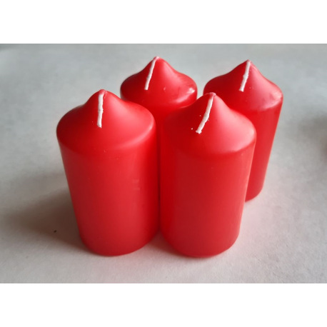 Stumpenkerzen Höhe 9cm 4 Stck. rot