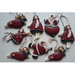 Weihnachtliche Keramikanhänger 8 Stck.